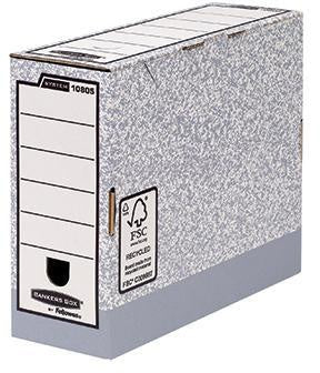 Archivschachtel Bankers Box® System 111 x 265 x 327 cm (B x H x T) DIN A4 mit Archivdruck Karton 100 % recycelt grau/weiß