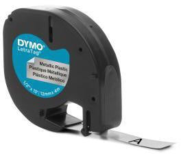 Schriftbandkassette DYMO® LT 12 mm x 4 m (B x L) silber metallic schwarz DYMO