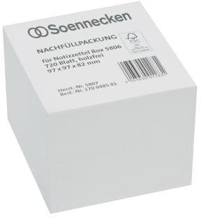 Zettelboxeinlage Soennecken 97 x 97 cm (B x H) 80g/m² holzfrei weiß 720 Bl SOENNECKEN