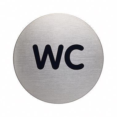 Piktogramm Türschild DURABLE PICTO 83mm Edelstahl gebürstet silber metallic WC DURABLE