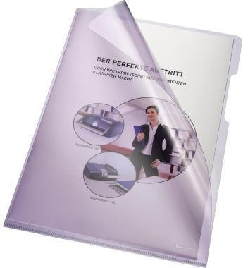Sichthülle Bene DIN A4 015mm oben rechts offen dokumentenecht PVC-Hartfolie violett glänzend 100 St/Pack BENE