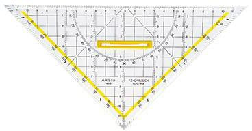Geometriedreieck Aristo 25cm mit farbig hinterlegten Winkelgraden mit Griff Plexiglas® glasklar ARISTO