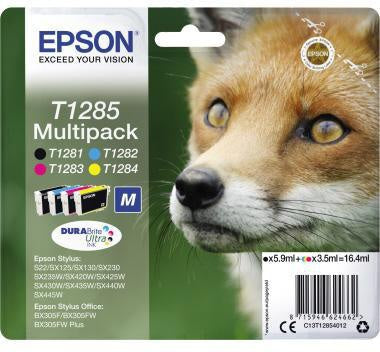 Tintenpatrone Epson Originalzubehör T1285 ca 170 Seiten schwarz ca 175 Seiten cyan ca 140 Seiten magenta ca 225 Seiten gelb