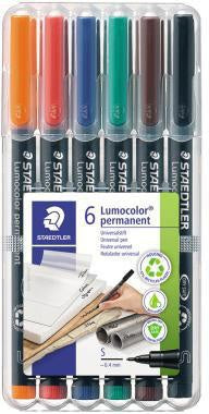Folienstift STAEDTLER® Lumocolor® permanent 313 04mm farbig sortiert nicht dokumentenecht 6 St/Pack STAEDTLER