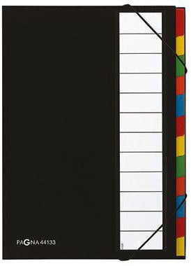 Ordnungsmappe PAGNA Deskorganizer Premium DIN A4 225g/m² Karton Polypropylenfolie kaschiert Farbe: schwarz Farbe des