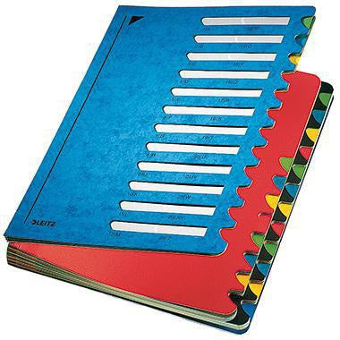 Ordnungsmappe Leitz Deskorganizer Color DIN A4 350g/m² Karton marmoriert Farbe: blau Farbe des Fächerblocks: mehrfarbig 24