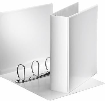Präsentationsringbuch Esselte 86mm DIN A4 4 Ringe D-Mechanik Graupappe weiß ESSELTE