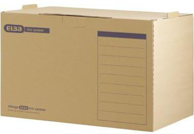 Archivbox ELBA tric system 51 x 33 x 36 cm (B x H x T) DIN A4 mit Archivdruck Wellpappe naturbraun ELBA
