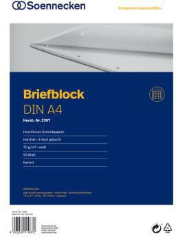 Briefblock Soennecken DIN A4 kariert 70g/m² weiß 100 Bl SOENNECKEN