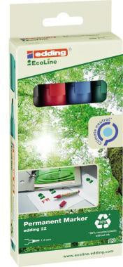 Permanentmarker edding 22 EcoLine 1-5mm farbig sortiert 4 St/Pack EDDING