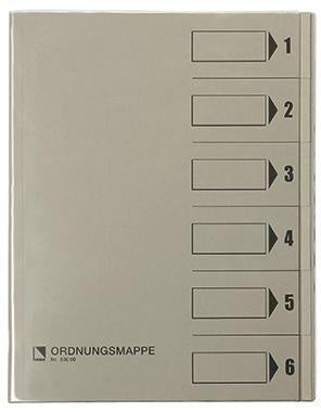 Ordnungsmappe Bene DIN A4 250g/m² Farbe: grau 6 Fächer Bene DIN A4 250g/m² Farbe: grau 6 Fächer BENE