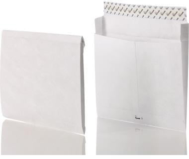 Faltentasche Tyvek® 326 x 318 mm (B x H) ohne Fenster 68g/m² mit Haftklebung Tyvek® weiß TYVEK
