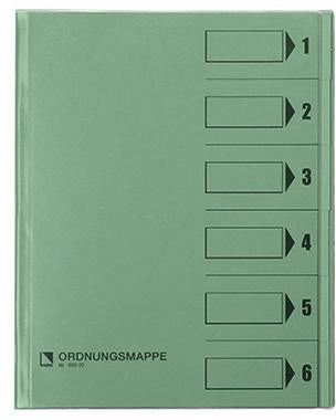 Ordnungsmappe Bene DIN A4 250g/m² Farbe: grün 6 Fächer Bene DIN A4 250g/m² Farbe: grün 6 Fächer BENE