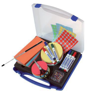 Moderationskoffür FRANKEN MINI 345 x 6 x 31 cm (B x H x T) Kunststoff blau/transparent FRANKEN