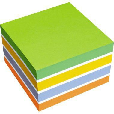 Haftnotizwürfel Soennecken Farbmix Brilliant 75 x 75 mm (B x H) moosgrün weiß rapsgelb violett orange 450 Bl SOENNECKEN