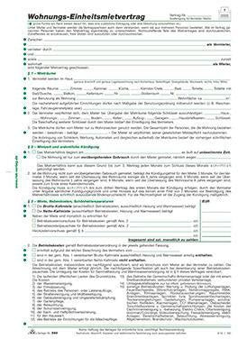 Mietvertrag RNK Verlag DIN A4 nicht selbstdurchschreibend 4 Bl RNK VERLAG