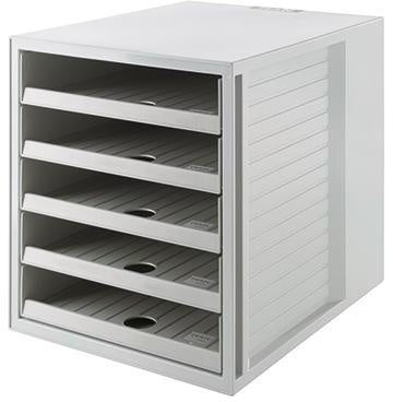 Schubladenbox HAN SCHRANK-SET KARMA 5 Schubladen DIN A4 DIN C4 Kunststoff 80-100 % Rezyklat Gehäusefarbe: öko-grau Farbe d