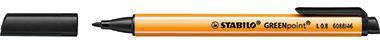 Fasermaler STABILO® GREENpoint® 08mm schwarz nicht auswaschbar STABILO