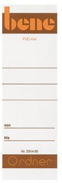 Rückenschild Bene breit/kurz 49 x 153 mm (B x H) weiß 10 St/Pack BENE