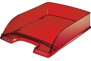 Briefablage Leitz Transparent Plus DIN A4 Polystyrol Farbe: dunkelrot transparent LEITZ