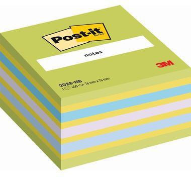 Haftnotizwürfel Post-it® 76 x 45 x 76 mm (B x H x T) neongrün neongelb paradiseblau flieder retroblau 450 Bl POST-IT