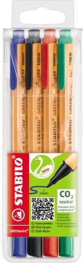 Fasermaler STABILO® GREENpoint® 08mm farbig sortiert nicht auswaschbar 4 St/Pack STABILO