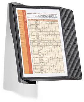 Sichttafelwandhalter DURABLE SHERPA® STYLE WALL 10 DIN A4 inkl Kunststoffreitern mit blanko Einsteckschildern