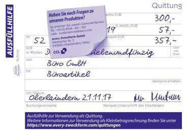 Quittung Avery Zweckform DIN A6 quer selbstdurchschreibend 1 Durchschlag 2 x 40 Bl AVERY ZWECKFORM – Ansicht 3