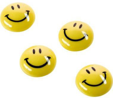 Magnet magnetoplan® Smiley 40mm 006kg Ferrit gelb 4 St/Pack MAGNETOPLAN