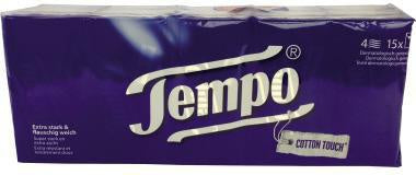 Papiertaschentuch Tempo® 4-lagig Zellstoff weiß 15 x 10 St/Pack TEMPO