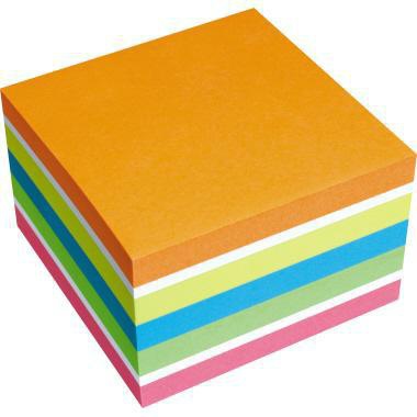 Haftnotizwürfel Soennecken Farbmix Brilliant 75 x 75 mm (B x H) orange weiß gelb blau grün pink 450 Bl SOENNECKEN