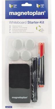 Starterset Whiteboard magnetoplan® 1 Tafellöscher (magnethaftend) blau 1 Whiteboardmarker rot 1 Whiteboardmarker schwarz 4