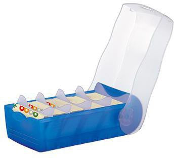 Karteikasten HAN CROCO 97 x 67 x 191 cm (B x H x T) DIN A8 quer 500 Karten Polypropylen blau transluzent 5 Stützplatten HAN