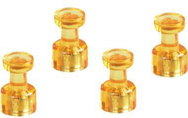 Magnet magnetoplan® Memohalter 11 x 18 mm (D x L) 11mm 05kg Ferrit gelb 4 St/Pack MAGNETOPLAN
