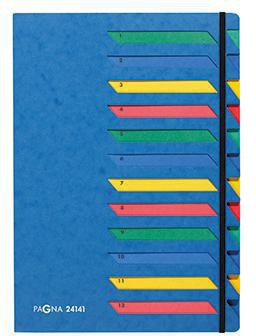 Ordnungsmappe PAGNA Deskorganizer Classic DIN A4 Pressspan Farbe: blau Farbe des Fächerblocks: mehrfarbig 12 Fächer PAGNA