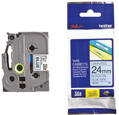 Schriftbandkassette Brother P-touch TZe-551 24 mm x 8 m (B x L) blau schwarz BROTHER