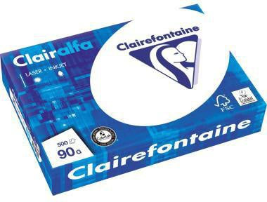 Multifunktionspapier Clairefontaine CLAIRalfa DIN A4 90g/m² hochweiß 500 Bl/Pack CLAIREFONTAINE