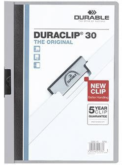 Klemmmappe DURABLE DURACLIP® 60 DIN A4 Hartfolie Farbe der Rückseite: grau Farbe der Klemme: schwarz DURABLE