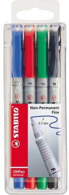 Folienstift STABILO® OHPen universal 07mm farbig sortiert nicht dokumentenecht 4 St/Pack STABILO
