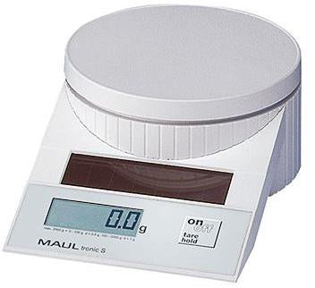 Briefwaage MAUL MAULtronic S 128cm 2 g 2kg ohne Netzanschluss weiß MAUL