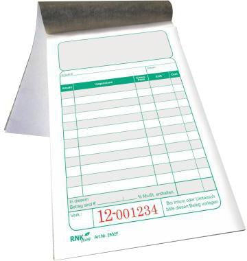 Kassenblock RNK Verlag DIN A6 1 Durchschlag 2 x 50 Bl RNK VERLAG
