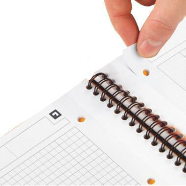 Collegeblock Oxford International Notebook DIN A5+ kariert Karton grau/orange/rot 80 Bl OXFORD – Ansicht 5