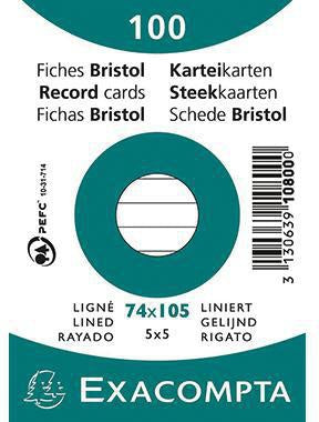 Karteikarte Exacompta DIN A7 liniert weiß 100 St/Pack EXACOMPTA