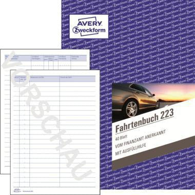 Fahrtenbuch Avery Zweckform DIN A5 PKW blau 40 Bl Avery Zweckform DIN A5 PKW blau 40 Bl AVERY ZWECKFORM
