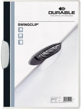 Klemmmappe DURABLE SWINGCLIP® DIN A4 Polypropylen Farbe der Rückseite: transparent Farbe der Klemme: weiß DURABLE