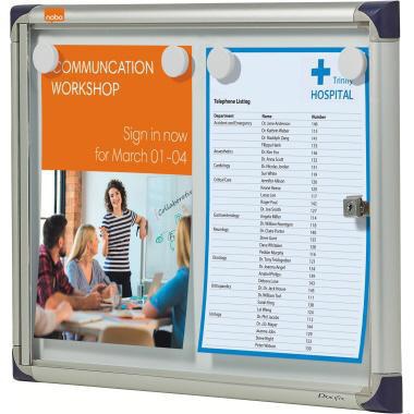 Schaukasten Nobo® Innenbereich 505 x 385 x 25 (B x H x T) 2 x DIN A4 mit Schloss Aluminium/Kunststoff silber NOBO – Ansicht 3