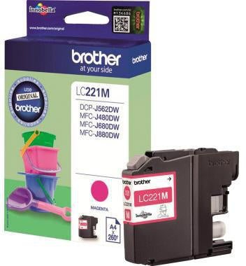 Tintenpatrone Brother Originalzubehör LC-221M ca 260 Seiten magenta 59ml BROTHER