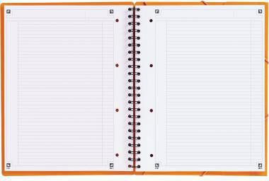 Collegeblock Oxford International Meetingbook DIN A4+ liniert mit Rand innen/außen Polypropylen orange/grau/rot 80 Bl OXFORD
