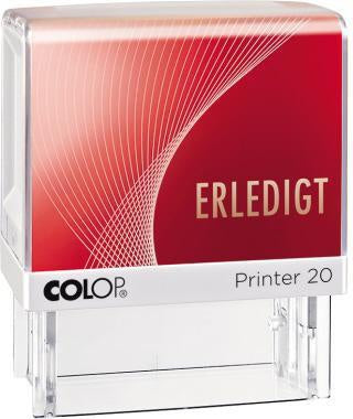 Textstempel COLOP® Printer 20 38 x 14 mm (B x H) ERLEDIGT rot COLOP