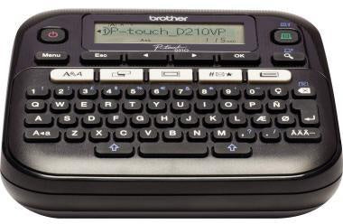Beschriftungsgerät Brother PT-D210VP 3 Schriftgrößen 2 Druckzeilen inkl Schriftband (12 mm x 4 m schwarz auf weiß)